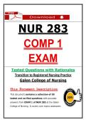 Galen NUR 283 Comp 1 Exam &ndash; Transition to Registered Nursing Practice &vert;  &lpar;Latest 2026&sol;2027 Update&rpar; &lpar;PDF&rpar;