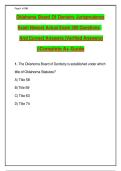 Oklahoma Board Of Denistry Jurisprudence&NewLine;Exam Newest Actual Exam 300 Questions&NewLine;And Correct Answers &lpar;Verified Answers&rpar;&NewLine;&vert;&vert;Complete A&plus; Guide
