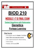 BIOD 210 Module 1-7 Exam &ndash; Genetics &lpar;Latest 2026&sol;2027 Update&rpar; Complete Questions & Answers &vert; Portage Learning &vert; 100&percnt; Verified Pass Guide