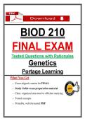BIOD 210 Final Exam &ndash; Genetics &lpar;Latest 2026&sol;2027 Update&rpar; Complete Questions & Answers &vert; Portage Learning &vert; 100&percnt; Verified Pass Guide