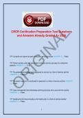 CRCR Certification Preparation Test Questions and Answers Already Graded A&plus; 2026 &vert; Certified Revenue Cycle Representative Practice Study Guide