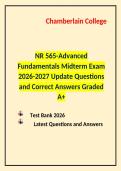 NR 565-Advanced  Fundamentals Midterm Exam 2026-2027 Update Questions and Correct Answers Graded A&plus;
