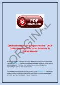 Certified Revenue Cycle Representative &lpar;CRCR&rpar; Exam Bundled Practice Questions with Correct Verified Answers 2026 &vert; Comprehensive Certification Study Guide