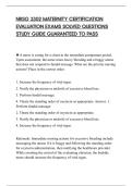 NRSG 3302 MATERNITY CERTIFICATION&NewLine;EVALUATION EXAMS SOLVED QUESTIONS&NewLine;STUDY GUIDE GUARANTEED TO PASS&NewLine;