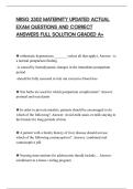 NRSG 3302 MATERNITY UPDATED ACTUAL&NewLine;EXAM QUESTIONS AND CORRECT&NewLine;ANSWERS FULL SOLUTION GRADED A&plus;