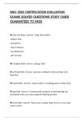 NSG 3100 CERTIFICATION EVALUATION&NewLine;EXAMS SOLVED QUESTIONS STUDY GUIDE&NewLine;GUARANTEED TO PASS&NewLine;