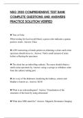 NSG 3100 COMPREHENSIVE TEST BANK&NewLine;COMPLETE QUESTIONS AND ANSWERS&NewLine;PRACTICE SOLUTION VERIFIED