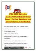 WGU D236 Objective Assessment Pathophysiology Exam 2026 &vert; 300&plus; Verified Exam Questions & Answers &vert; Cardiovascular&comma; Respiratory&comma; Renal&comma; Endocrine&comma; Neurological&comma; Musculoskeletal & Pathophysiology &vert; Western Governors University &lpar;WGU&rpar;