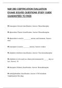 NUR 280 CERTIFICATION EVALUATION&NewLine;EXAMS SOLVED QUESTIONS STUDY GUIDE&NewLine;GUARANTEED TO PASS