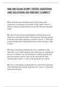 NUR 280 EXAM SCRIPT TESTED QUESTIONS&NewLine;AND SOLUTIONS 100 PERCENT CORRECT&NewLine;