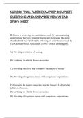 NUR 280 FINAL PAPER EXAMPREP COMPLETE&NewLine;QUESTIONS AND ANSWERS VIEW AHEAD&NewLine;STUDY SHEET
