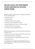 NUR 2407 ACTUAL TEST PAPER PREMIUM&NewLine;SOLVED QUESTIONS FULL SOLUTION&NewLine;ALREADY PASSED