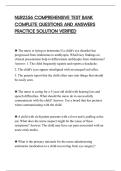 NUR2356 COMPREHENSIVE TEST BANK&NewLine;COMPLETE QUESTIONS AND ANSWERS&NewLine;PRACTICE SOLUTION VERIFIED&NewLine;