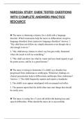 NUR2356 STUDY GUIDE TESTED QUESTIONS&NewLine;WITH COMPLETE ANSWERS PRACTICE&NewLine;RESOURCE