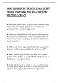 NURS 231 PATHOPHYSIOLOGY EXAM SCRIPT&NewLine;TESTED QUESTIONS AND SOLUTIONS 100&NewLine;PERCENT CORRECT 