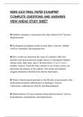 NURS 6531 FINAL PAPER EXAMPREP&NewLine;COMPLETE QUESTIONS AND ANSWERS&NewLine;VIEW AHEAD STUDY SHEET