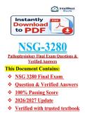 NSG-3280 Pathophysiology Final Exam Questions & Verified Answers
