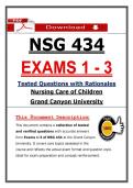 NSG 434 Exams 1&ndash;3 &ndash; Nursing Care of Children &lpar;Latest 2026&sol;2027 Update&rpar; Actual Questions & Answers &lpar;Grand Canyon University&rpar;&NewLine;