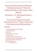 Instructor Manual Research Methods for the Behavioral Sciences 7th Edition By Frederick Gravetter&comma; Lori-Ann Forzano&comma; James Witnauer