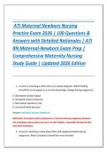 ATI Maternal Newborn Nursing Practice Exam 2026 &vert; 100 Questions & Answers with Detailed Rationales &vert; ATI RN Exam Prep