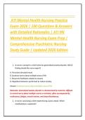 ATI Mental Health Nursing Practice Exam 2026 &vert; 100 Questions & Answers with Detailed Rationales &vert; ATI RN Exam Prep