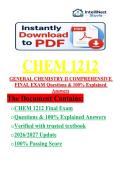 KENNESAW STATE UNIVERSITY CHEM 1212 GENERAL CHEMISTRY II COMPREHENSIVE FINAL EXAM STUDY GUIDE LATEST VERSION