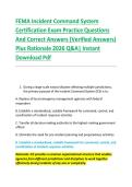 FEMA Incident Command System &NewLine;Certification Exam Practice Questions &NewLine;And Correct Answers &lpar;Verified Answers&rpar; &NewLine;Plus Rationale 2026 Q&A&vert; Instant &NewLine;Download Pdf  