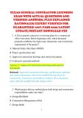 TEXAS GENERAL CONTRACTOR LICENSING &NewLine;EXAM WITH ACTUAL QUESTIONS AND &NewLine;VERIFIED ANSWERS&comma; PLUS EXPLAINED &NewLine;RATIONALES&sol;EXPERT VERIFIED FOR &NewLine;GUARANTEED 100&percnt; PASS 2026&sol;LATEST &NewLine;UPDATE&sol;INSTANT DOWNLOAD PDF