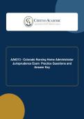 Colorado Nursing Home Administrator Jurisprudence Exam &ndash; Practice Questions and Answer Key