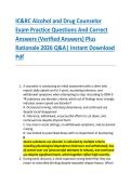 IC&RC Alcohol and Drug Counselor &NewLine;Exam Practice Questions And Correct &NewLine;Answers &lpar;Verified Answers&rpar; Plus &NewLine;Rationale 2026 Q&A&vert; Instant Download &NewLine;Pdf 