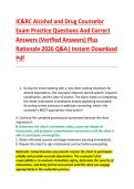 IC&RC Alcohol and Drug Counselor Exams Practice Questions And Correct Answers &lpar;Verified Answers&rpar; Plus Rationale 2026 Q&A&vert; Instant Download Pdf