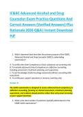 IC&RC Advanced Alcohol and Drug &NewLine;Counselor Exam Practice Questions And &NewLine;Correct Answers &lpar;Verified Answers&rpar; Plus &NewLine;Rationale 2026 Q&A&vert; Instant Download &NewLine;Pdf 