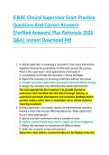 IC&RC Clinical Supervisor Exam Practice &NewLine;Questions And Correct Answers &NewLine;&lpar;Verified Answers&rpar; Plus Rationale 2026 &NewLine;Q&A&vert; Instant Download Pdf 