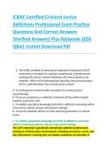 IC&RC Certified Criminal Justice &NewLine;Addictions Professional Exam Practice &NewLine;Questions And Correct Answers &NewLine;&lpar;Verified Answers&rpar; Plus Rationale 2026 &NewLine;Q&A&vert; Instant Download Pdf