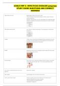 USMLE STEP 2- INFECTIOUS DISEASES UPDATED &NewLine;STUDY GUIDE QUESTIONS AND CORRECT &NewLine;ANSWERS 