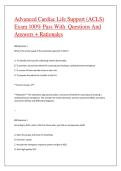 Advanced Cardiac Life Support &lpar;ACLS&rpar;&NewLine;Exam 100&percnt; Pass With Questions And&NewLine;Answers &plus; Rationales