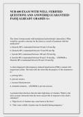 NUR 600 EXAM WITH WELL-VERIFIED &NewLine;QUESTIONS AND ANSWERS&vert;&vert; GUARANTEED &NewLine;PASS&vert;&vert; ALREADY GRADED A&plus; 