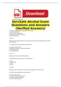 ServSafe Alcohol Exam Questions and Answers &lpar;2026 &sol; 2027&rpar; &lpar;Verified Answers&rpar;