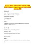 MPTC Motor Vehicle Law Ultimate Exam &NewLine;&lpar;2026 Edition&rpar; &ndash; exam 2 question and verified &NewLine;answers 2026