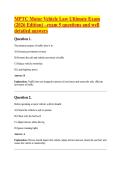 MPTC Motor Vehicle Law Ultimate Exam &NewLine;&lpar;2026 Edition&rpar; &ndash;exam 5 questions and well &NewLine;detailed answers 