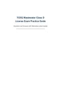 TCEQ Wastewater Class D License Exam &NewLine;Questions and Answers with Rationales&vert; Latest Update&NewLine;