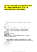 NR 566 Advanced Pharmacology for Care of the Family Midterm Actual Exam 100 Questions&comma; answers and rationale 