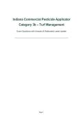 Indiana Commercial Pesticide Applicator Category 3b &ndash; Turf Management&NewLine;Exam Questions with Answers & Rationales&vert; Latest Update