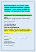 BICSI Certification Actual Exam &ndash; Building Industry &NewLine;Consulting Service International &lpar;BICSI&rpar; &ndash; 2026&sol;2027 &NewLine;Academic Year &ndash; Verified Questions and Answers for &NewLine;Professional Telecommunications and ICT Candidates