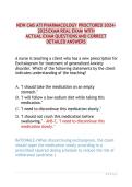 ATI Pharmacology Proctored Exam 2024-2025 &vert; Real Questions & Detailed Answers