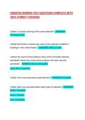 ASBESTOS WORKER TEST QUESTIONS COMPLETE WITH 100&percnt; CORRECT ANSWERS