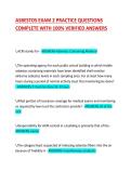 ASBESTOS EXAM 2 PRACTICE QUESTIONS COMPLETE WITH 100&percnt; VERIFIED ANSWERS&NewLine;