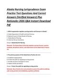 Alaska Nursing Jurisprudence Exam &NewLine;Practice Test Questions And Correct &NewLine;Answers &lpar;Verified Answers&rpar; Plus &NewLine;Rationales 2026 Q&A Instant Download &NewLine;Pdf