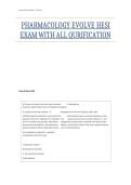 PHARMACOLOGY EVOLVE HESI EXAM WITH ALL QURIFICATION