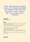 NR 548&sol; NR548 Final Exams&colon; Psychiatric Assessment for Psychiatric-Mental Health Nurse Practitioner &lpar;Latest 2026&sol; 2027 Updates STUDY BUNDLE WITH COMPLETE SOLUTIONS&rpar; &vert; Qs & As&vert; Grade A&vert; 100&percnt; Correct &lpar;Verified Answers&rpar;- Chamberlain